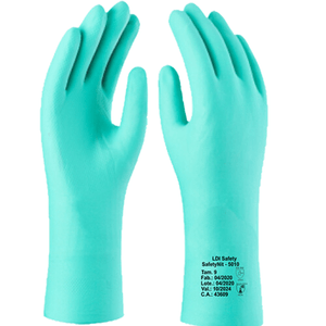 Luva Nitrílica Reforçada Limpeza Químicos Borracha  - LDI Safety
