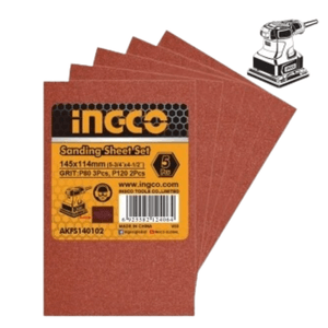 Conjunto Folhas de Lixa 145 X 115MM C/5 pçs AKFS140102 - Ingco