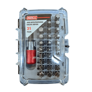 Jogo de Bits Ponteiras e Soquetes c/ 31 peças e Estojo Plástico 372,0003 - Noll