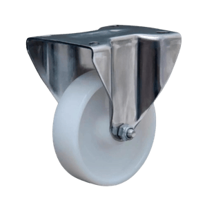 Rodizio fixo com placa em inox com roda de nylon 4" - colson