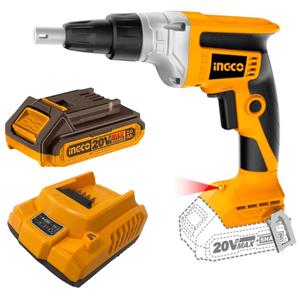 Combo Paraf p/ Drywall à Bat 1/4" 20V CDSLI2042006 + 1 Bateria 2Ah + 1 Carregador 20v Bivolt - Ingco