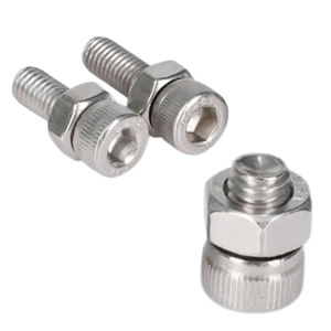 Kit Parafuso Allen Cilind. c/ Porca Inox 304 M6 x 60 - 100 Pçs