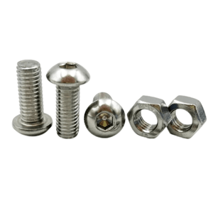 Kit Parafuso Allen Abaulada c/ Porca Inox 304 M8 x 25 - 20 Pçs