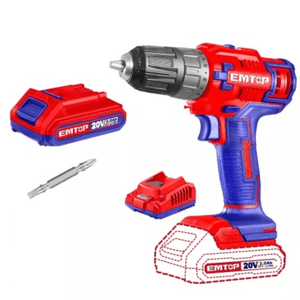 Furadeira Parafusadeira 20v + Bateria 2Ah E Carregador Bivolt ECDL6200118-9B - Emtop