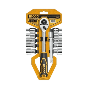 Jogo de Soquetes com Chave Catraca 1/2" 72 Dentes 12 Pçs HKTS12122 - Ingco