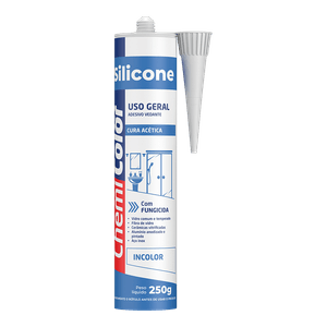 Silicone Acético Incolor Bisnaga 250g - Chemicolor