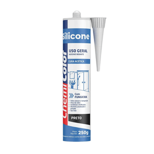Silicone Acético Preto Bisnaga 250g - Chemicolor
