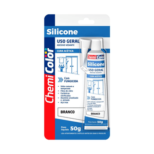 Silicone Acético Branco Cartela 50g - Chemicolor