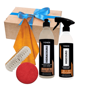 Kit Higicouro Hidracouro + 3 Acessórios Limpeza Hidratação e Conservação - Vonixx