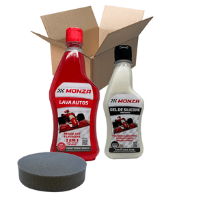 Kit Shampoo Lava Autos Silicone + Aplicador de Limpeza Automotiva - Monza
