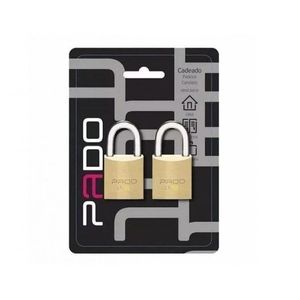 Cadeado LT-25mm Mesmo Segredo Cartela Kit 2 Unidades - Pado