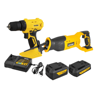 Kit Serra Sabre 18v ISSV1822 + 2 Baterias (2 Ah e 4 Ah) + Carregador Rápido + Parafusadeira - Vonder