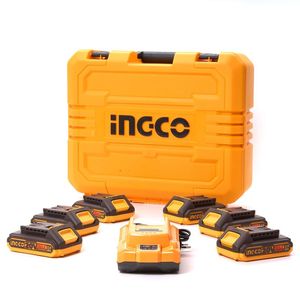 Kit com 6 Baterias 2Ah 20V e Carregador Duplo FBCLI2062-9 - Ingco