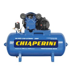 Compressor de Ar 10 Pés 110L Chiaperini CJ 10+ BLUE 2HP Bivolt