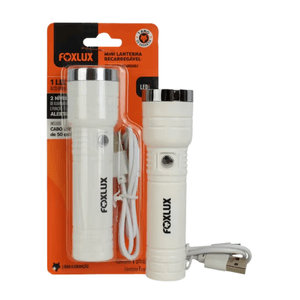 Mini Lanterna Recarregável 1 Led Com Zoom - Foxlux