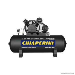 Compressor de Ar 20 Pés 250L 5HP Trifásico Alta Pressão CJ 20 + APV - Chiaperini