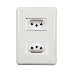 Conjunto Tomada Dupla 2P+T 10A 4x2 Puma Light 5311/11 - Perlex